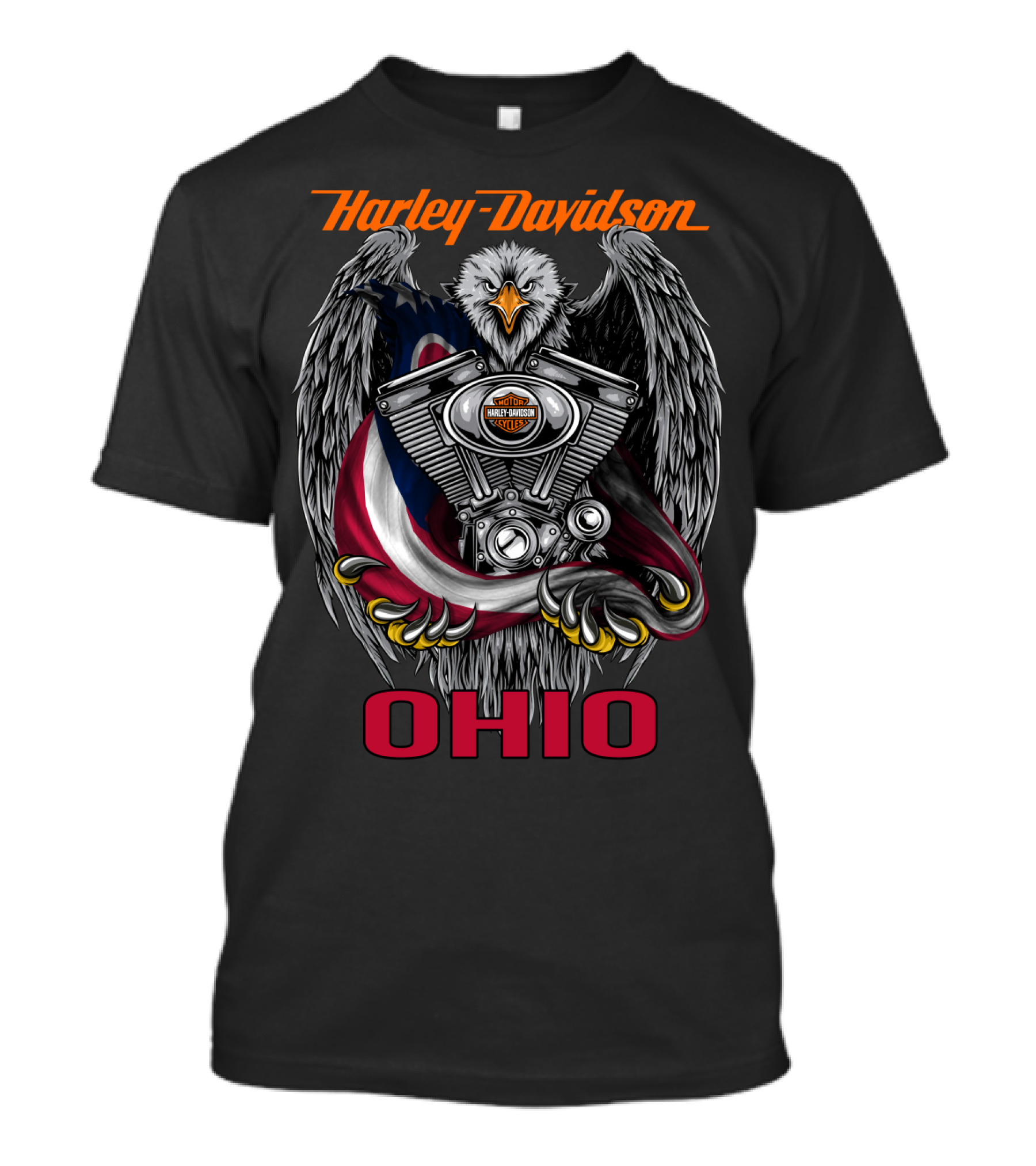 Harley Davidson Ohio Eagle Engine T-Shirt