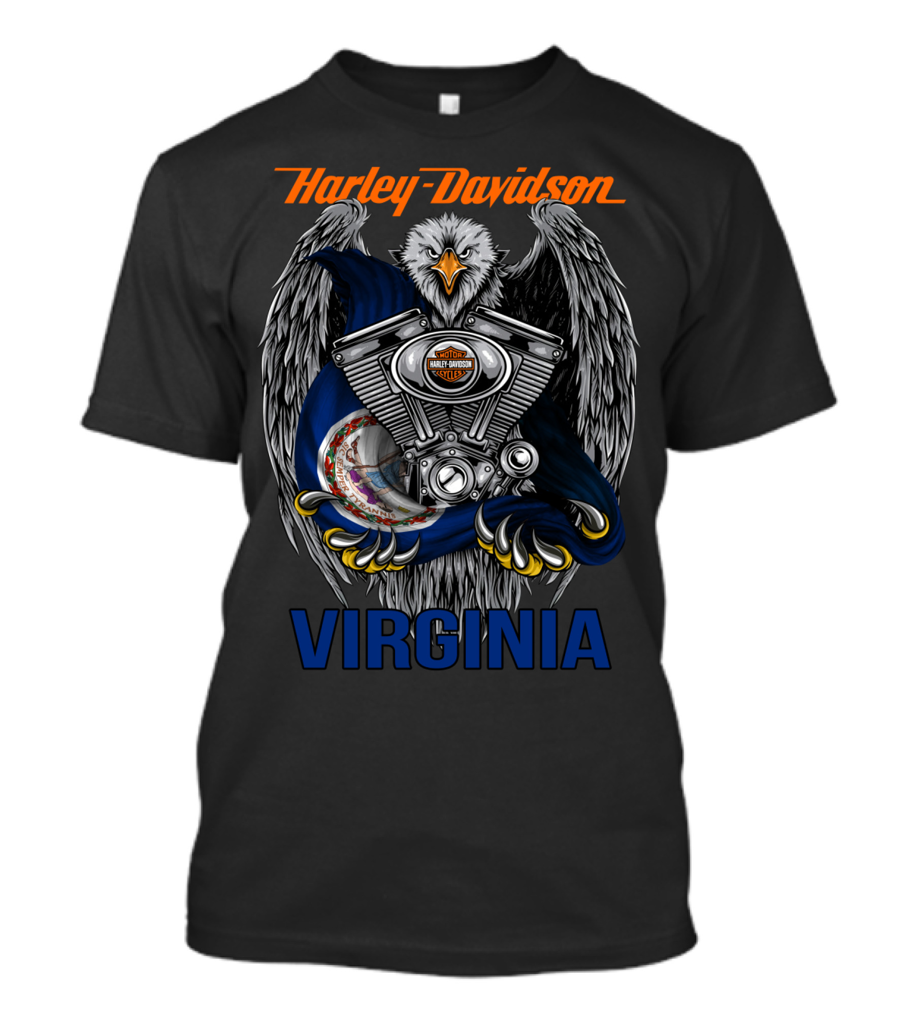 Harley Davidson Virginia Eagle Engine T-Shirt