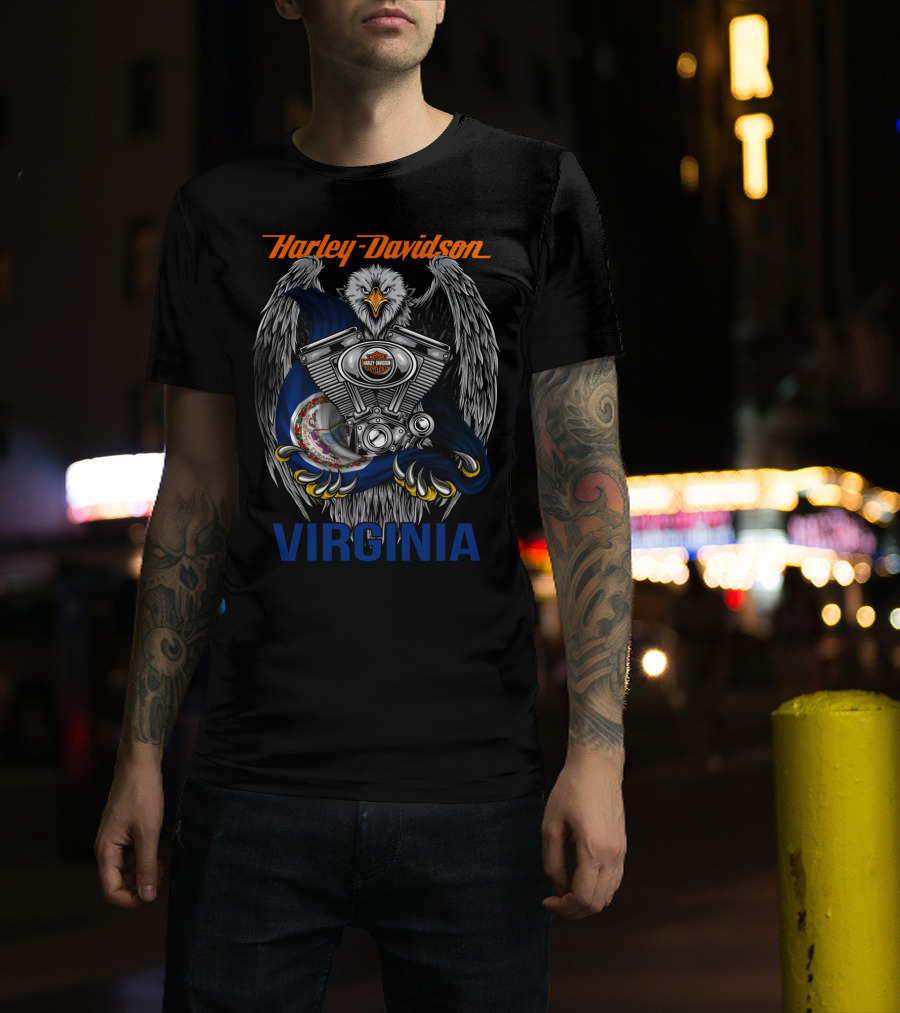 Harley Davidson Virginia Eagle Engine T-Shirt