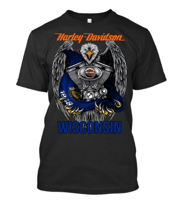 Harley Davidson Wisconsin Eagle Engine 1888 T-Shirt