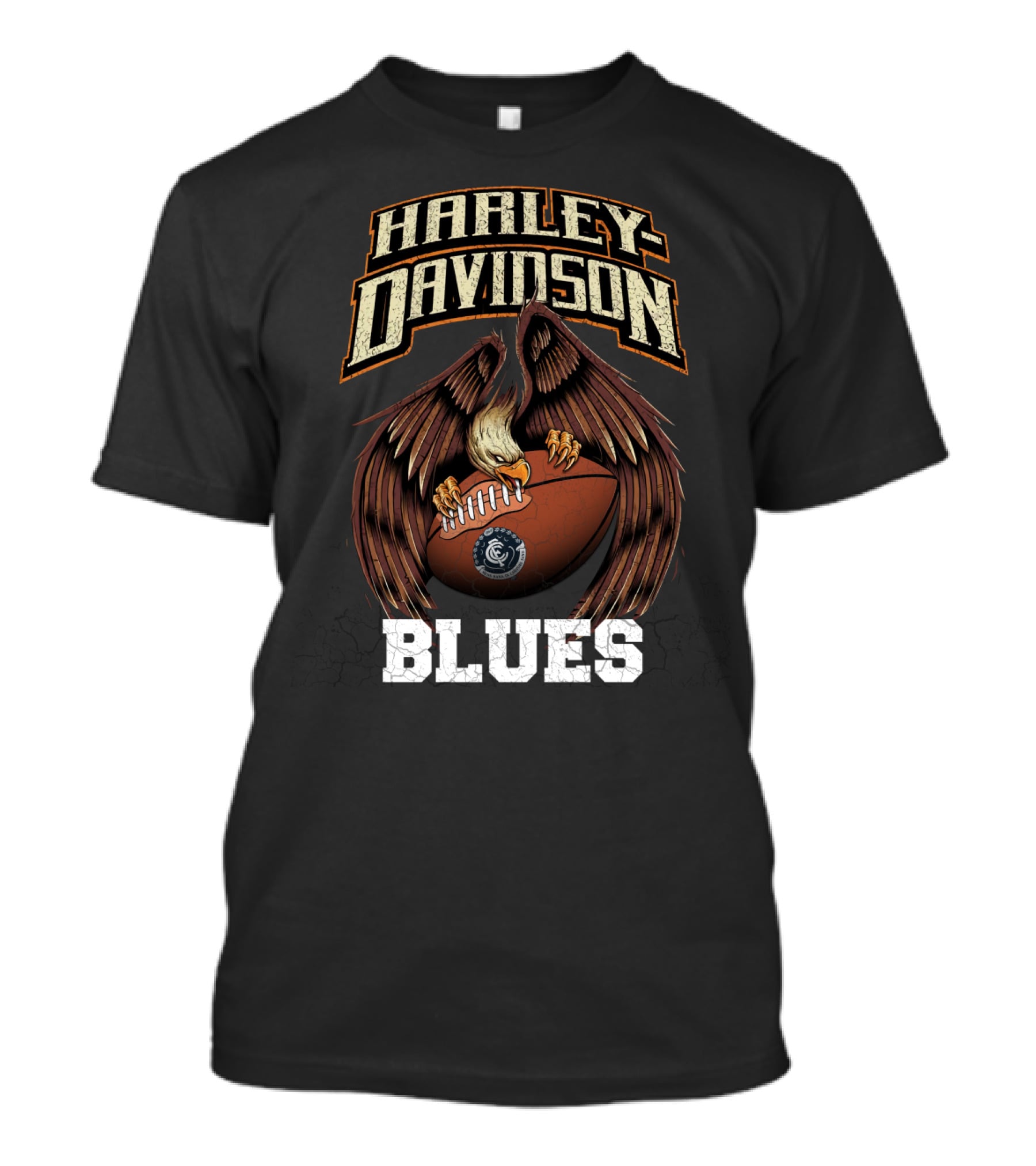 Harley Davidson Carlton Blues Eagle Football T-Shirt