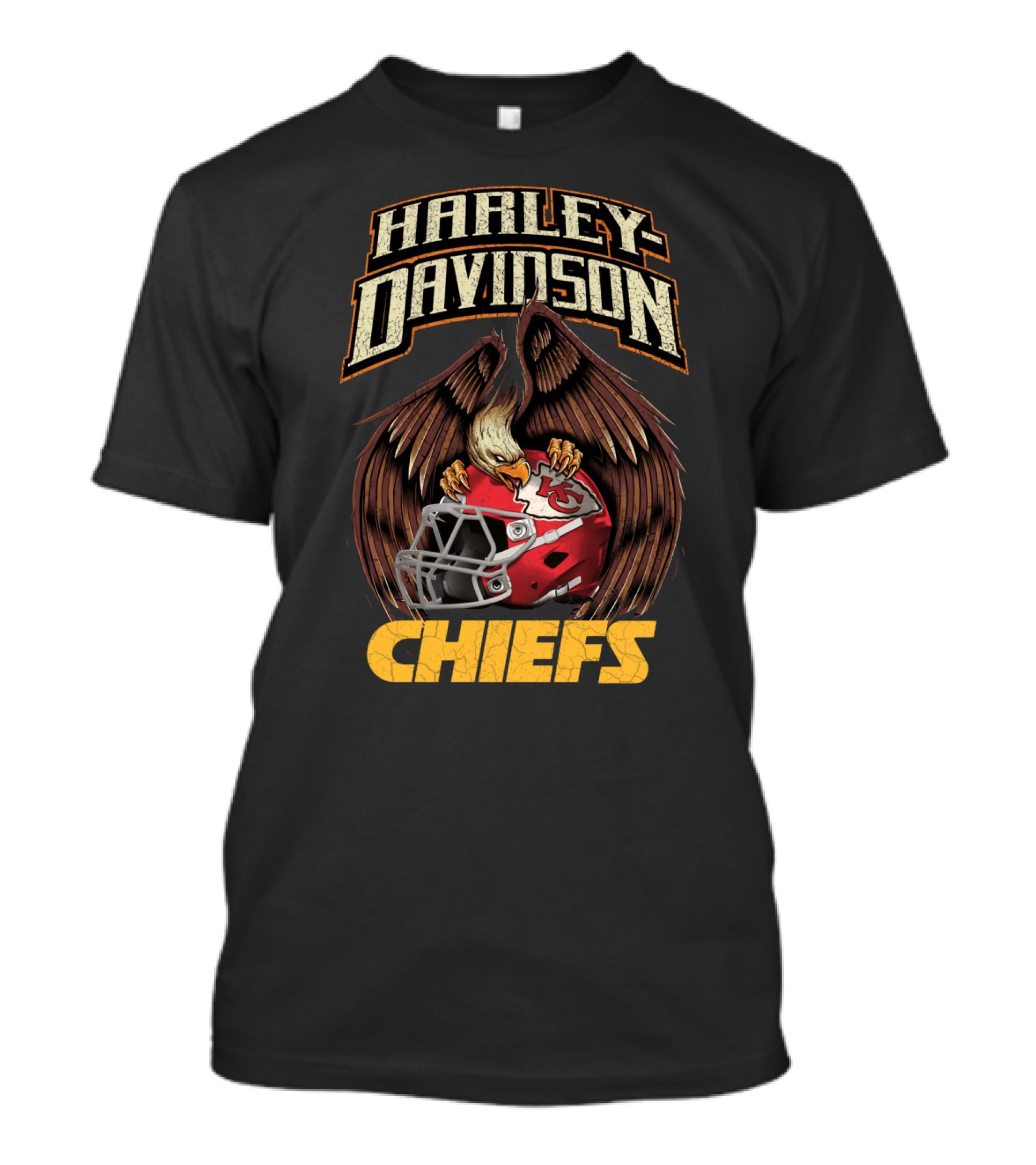 Harley Davidson Eagle Kansas City Chiefs Helmet Chiefs T-Shirt