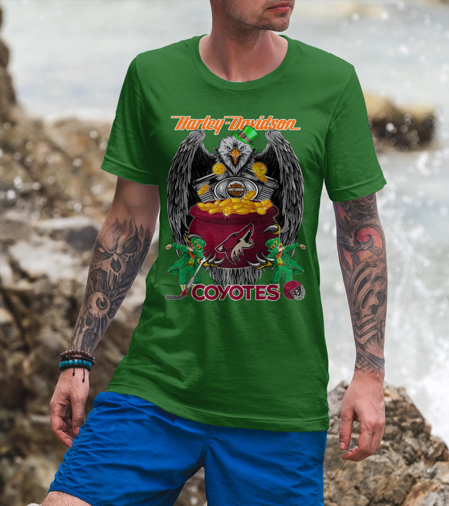 Harley Davidson Coyotes Nhl Arizona St. Patrick's Day T-Shirt