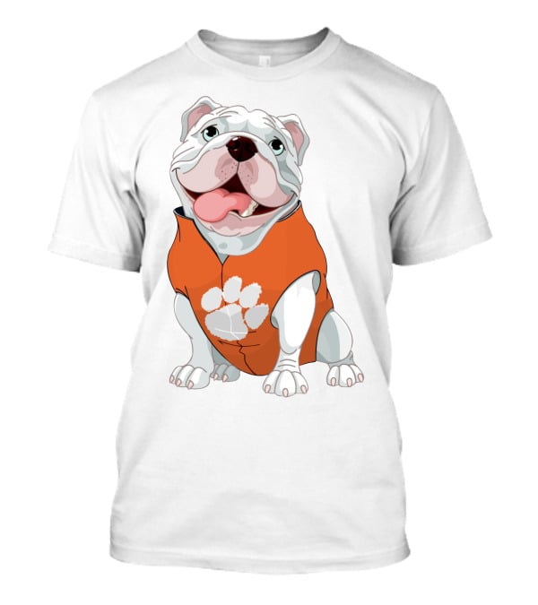 Clemson Tigers Bulldog In Orange Paw T-Shirt