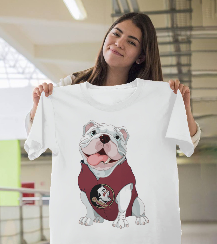 Florida State Seminoles Bulldog Mascot Wearing Team T-Shirt