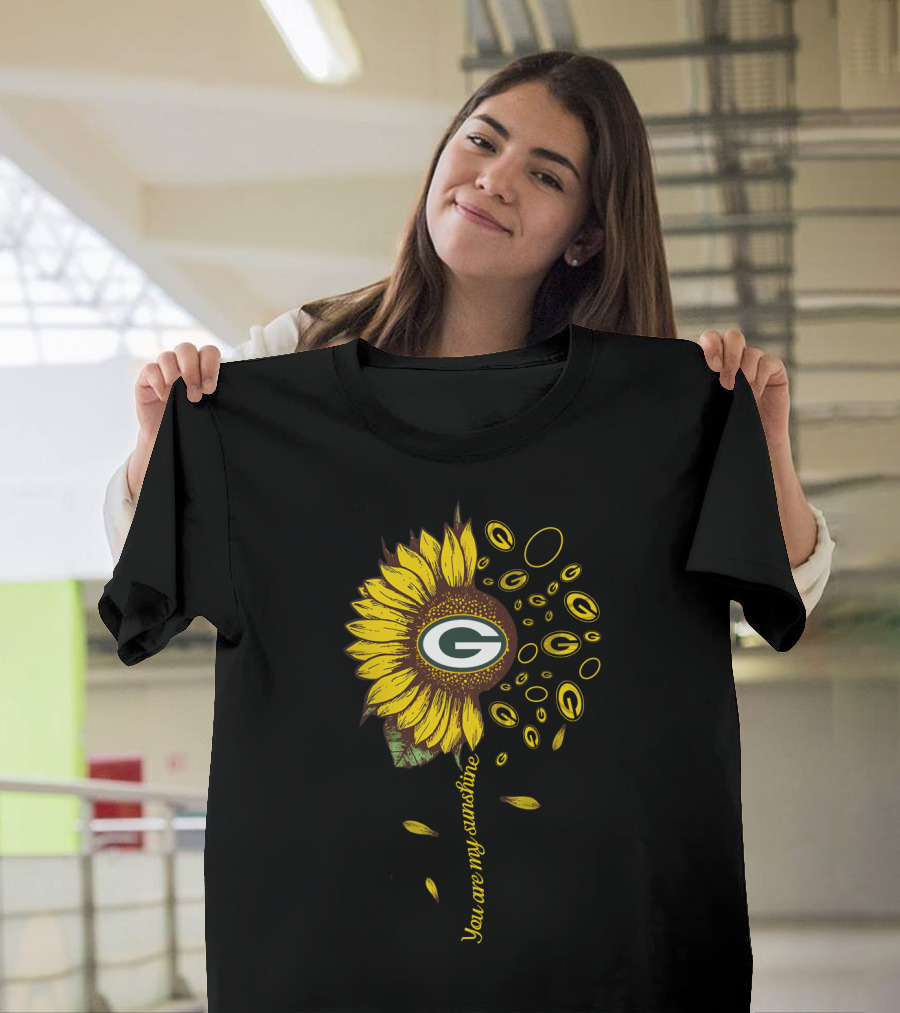 Green Bay Packers Sunflower You Are My Sunshine Nfl Theme T-Shirt