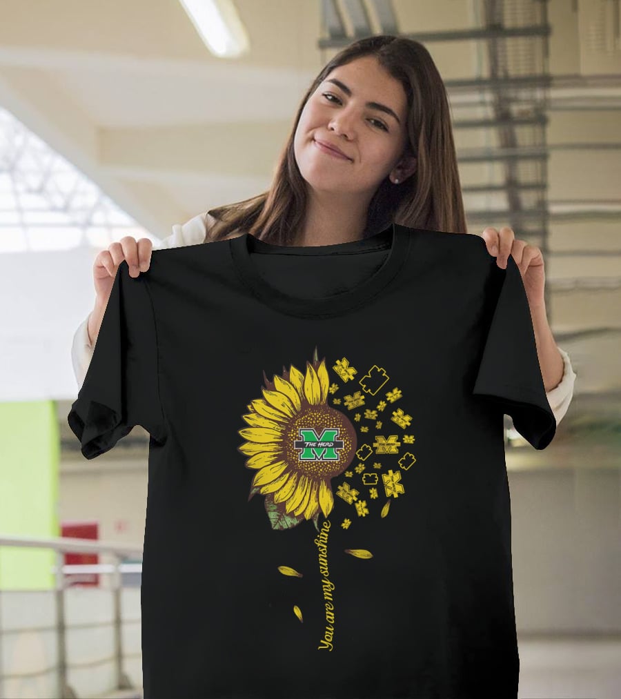 You're My Sunshine The Herd M Marshall Thundering Herd Ncaa2 Mth 83 Sunflower T-Shirt