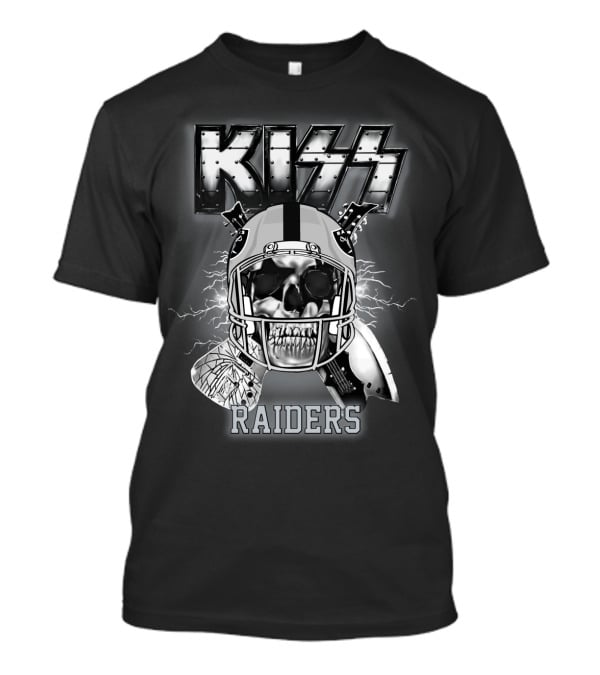 Kiss Raiders Skull Helmet Lightning T-Shirt