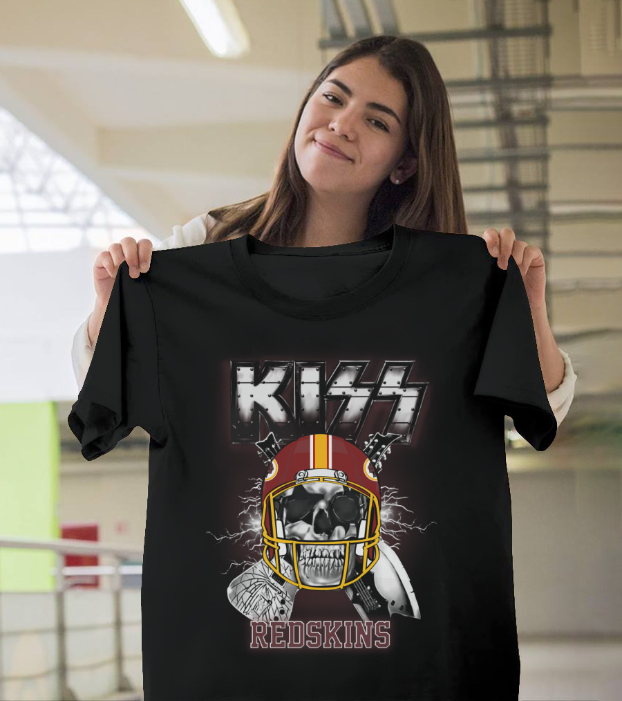 Kiss Redskins Skull Helmet T-Shirt