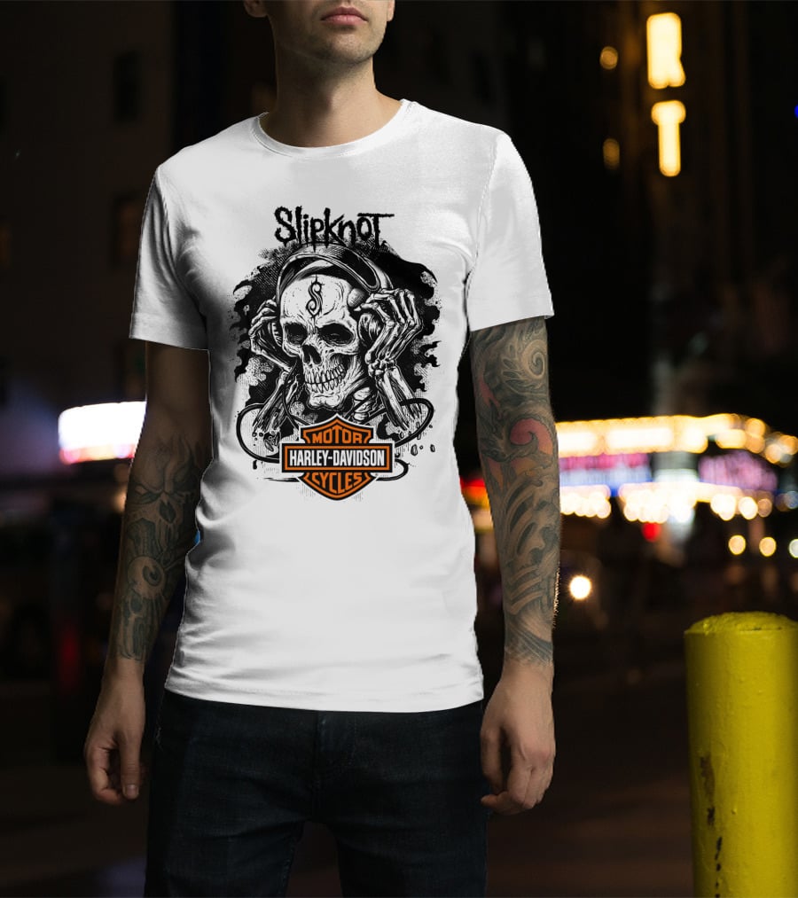 Slipknot Harley Davidson Cycles Skull T-Shirt