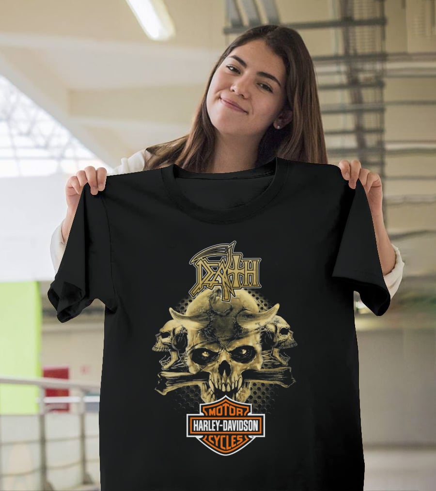 Death Harley Davidson Motorcycles Skull T-Shirt