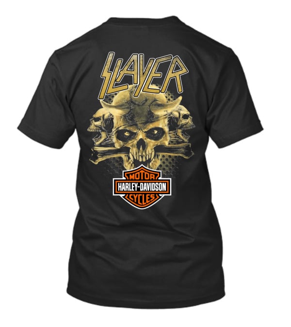 Slayer Harley Davidson Motor Cycles Skull T-Shirt