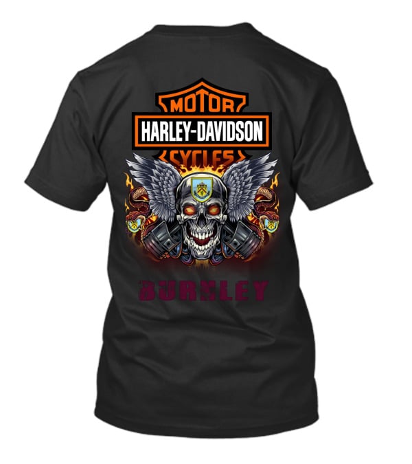 Harley Davidson Motor Cycles Winged Skull Burnley T-Shirt