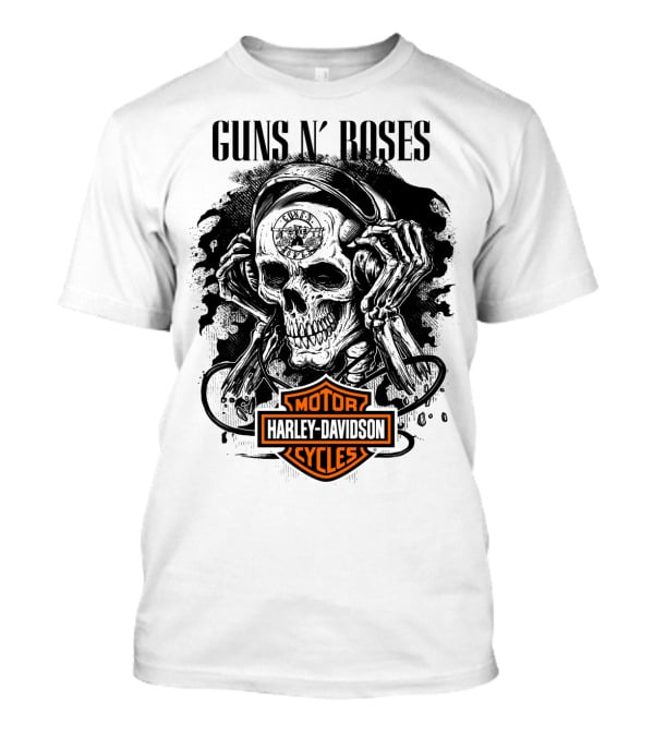 Guns N' Roses Harley Davidson Skull T-Shirt