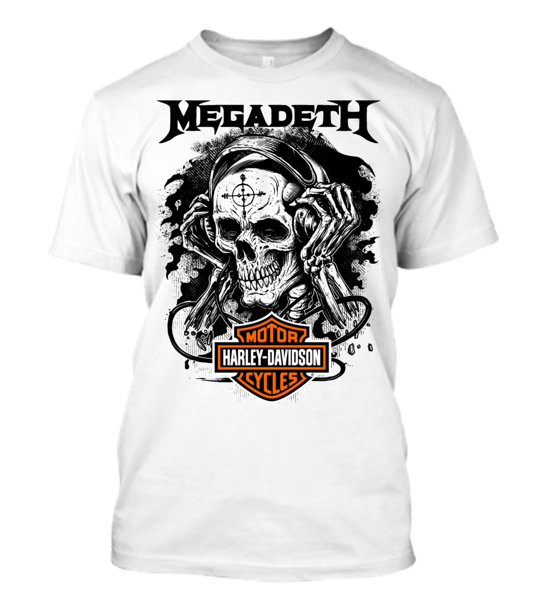 Megadeth Harley Davidson Skeleton Art T-Shirt
