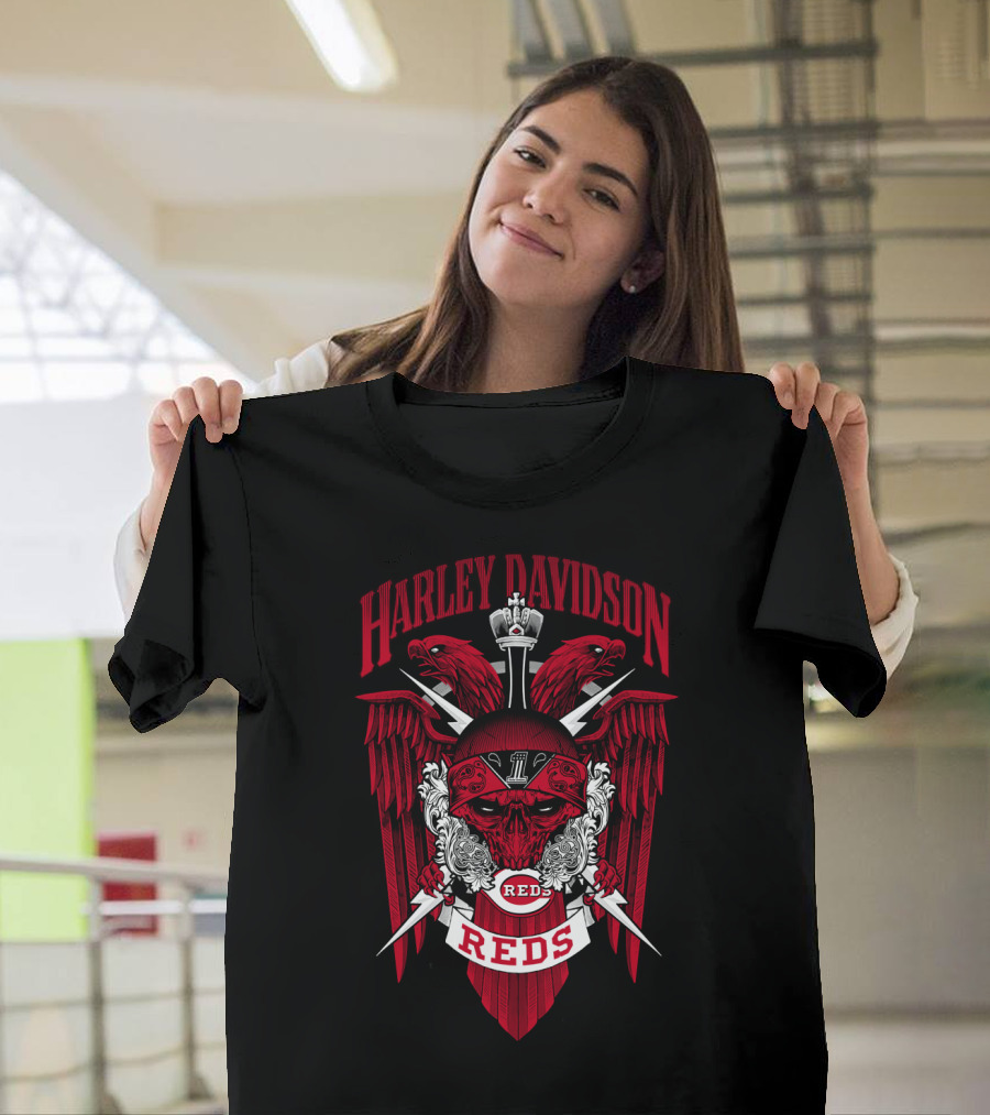 Harley Davidson Reds Mlb Cincinnati Reds T-Shirt