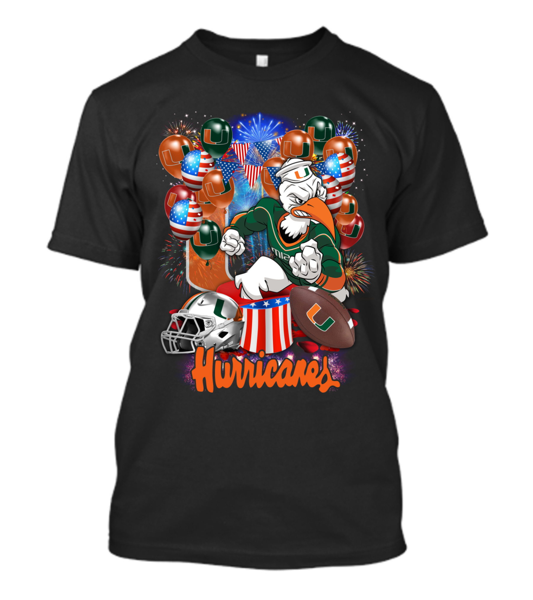 Miami Hurricanes Football Fireworks And Patriotic Celebration T-Shirt