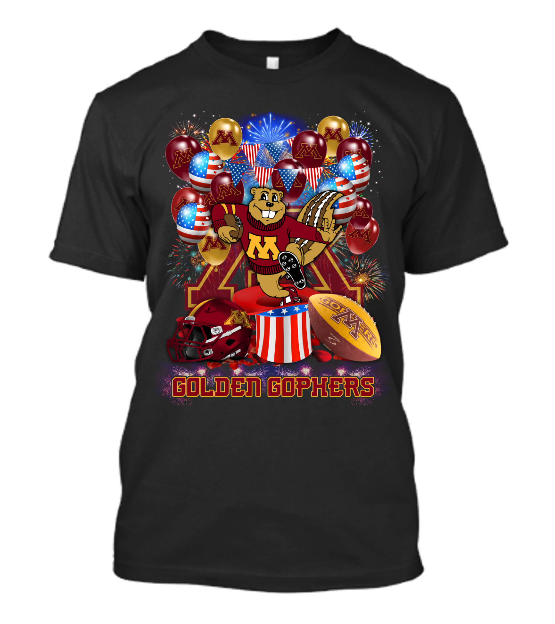 Ncaa2 Minnesota Golden Gophers Fireworks Celebration Mascot T-Shirt