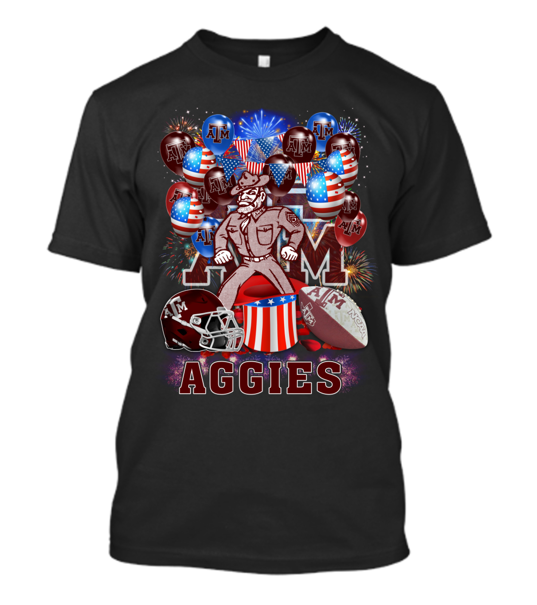 Ncaa2 Texas A&M Aggies Football Celebration With Fireworks And Balloons T-Shirt