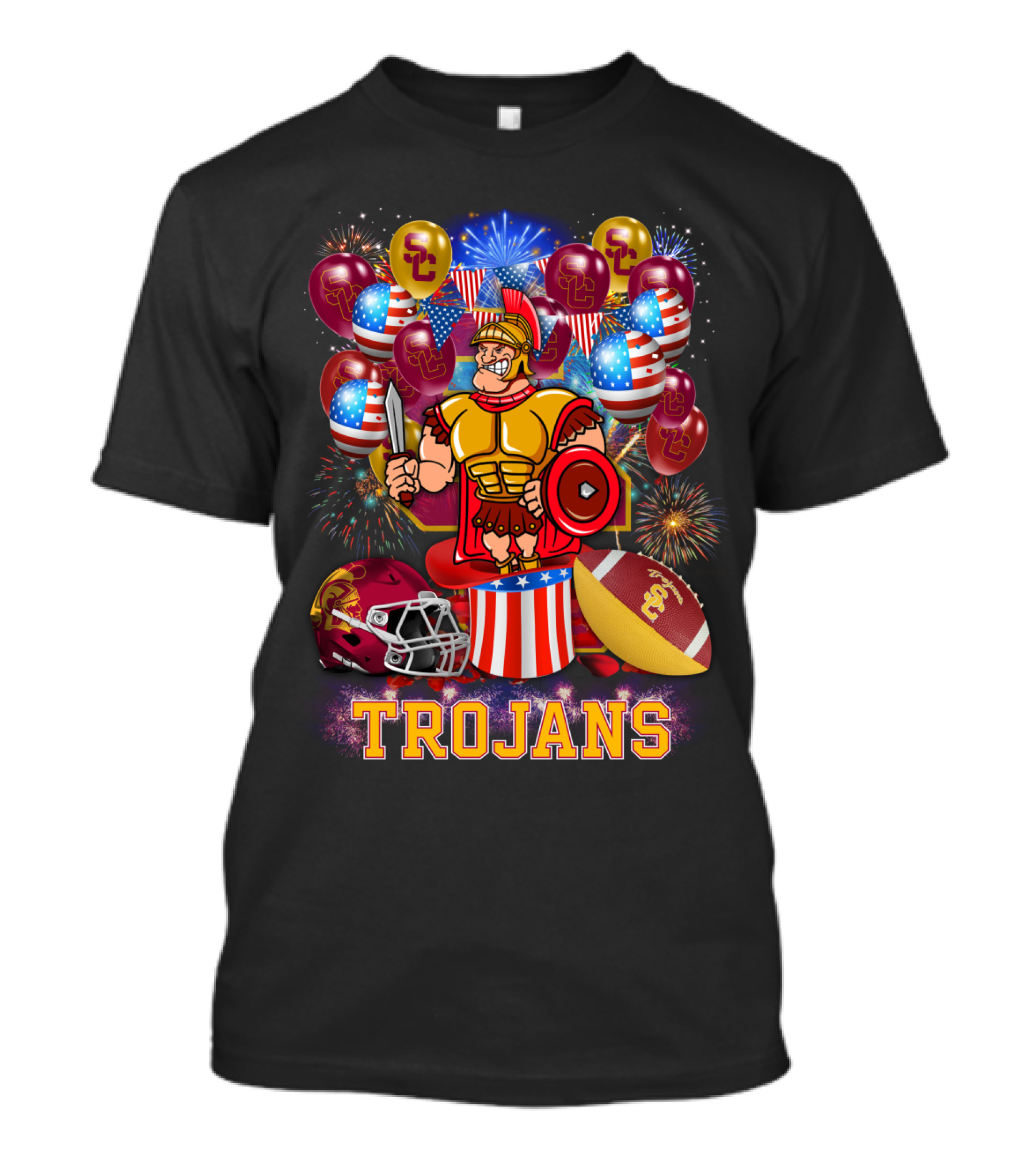 Ncaa2 Usc Trojans Football Fireworks Celebration T-Shirt