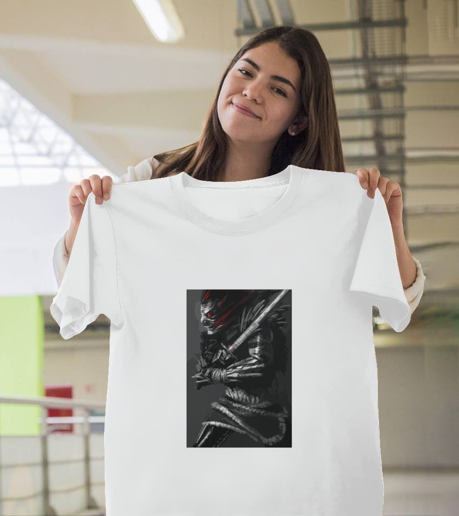 Dark Sword-Wielding Assassin Warrior T-Shirt