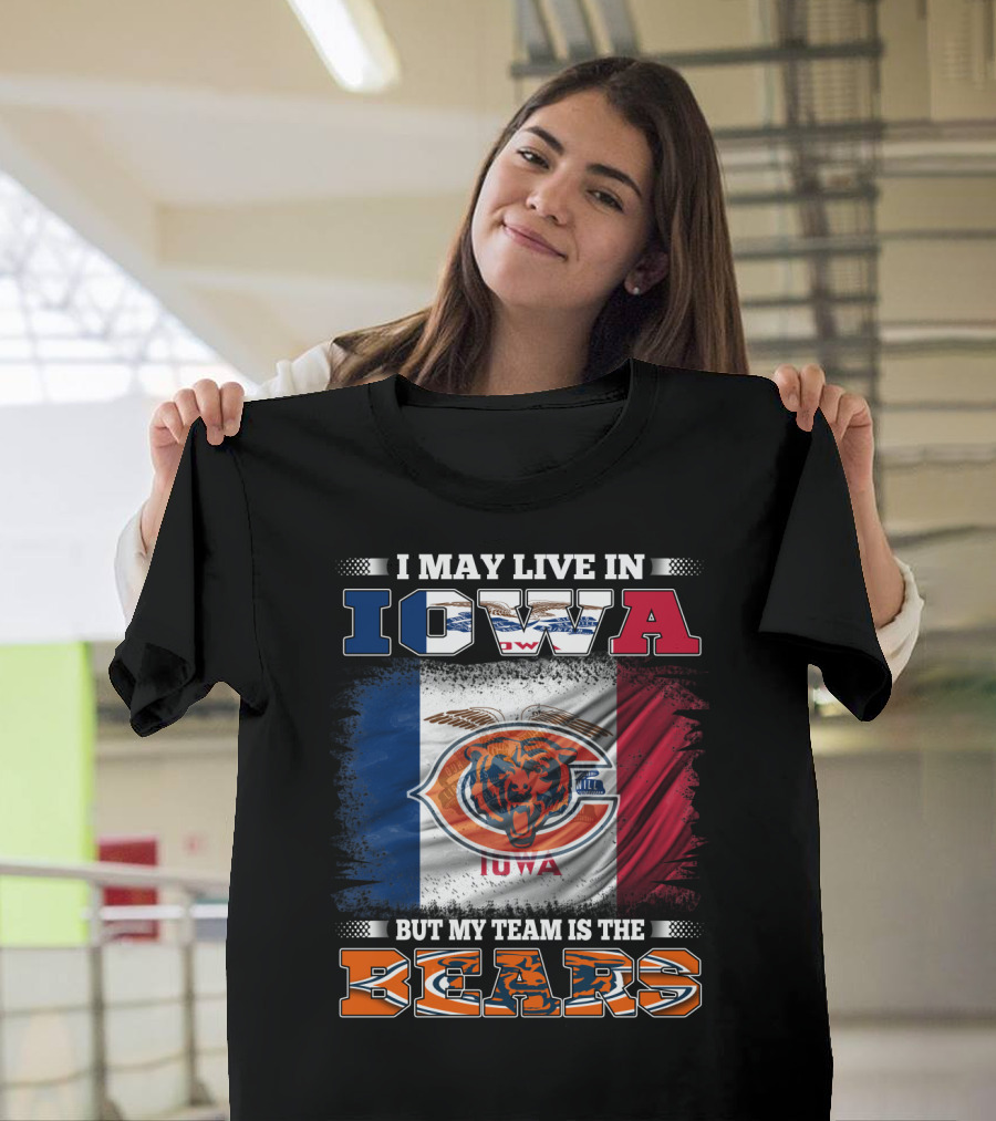 Iowa Flag Background Bears Team Pride T-Shirt