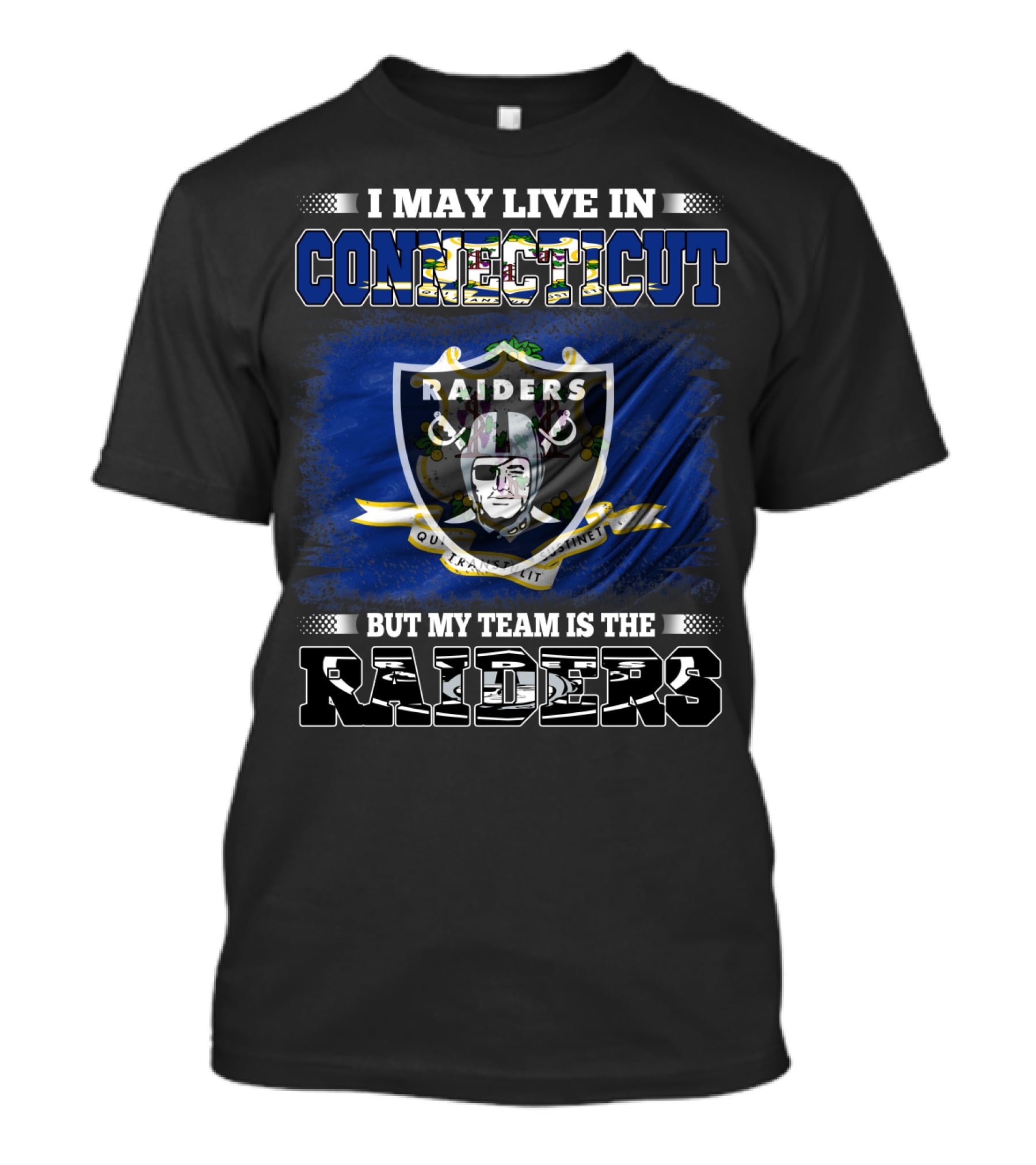 Connecticut Resident Loyal To Raiders Team Emblem T-Shirt