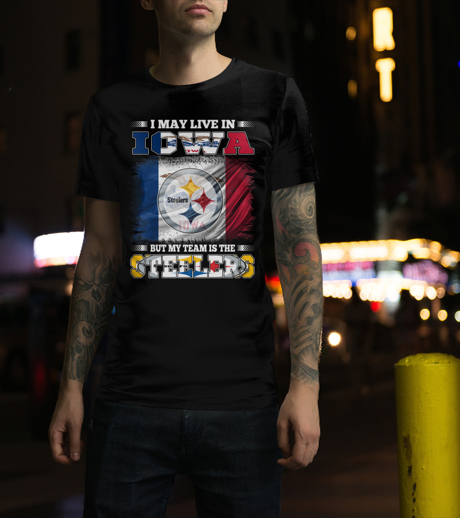Iowa Resident Proudly Supporting Steelers With Team T-Shirt