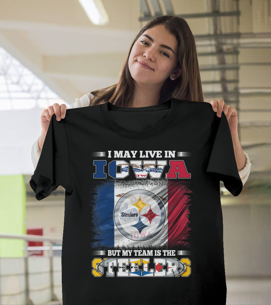 Iowa Resident Proudly Supporting Steelers with Team T-Shirt