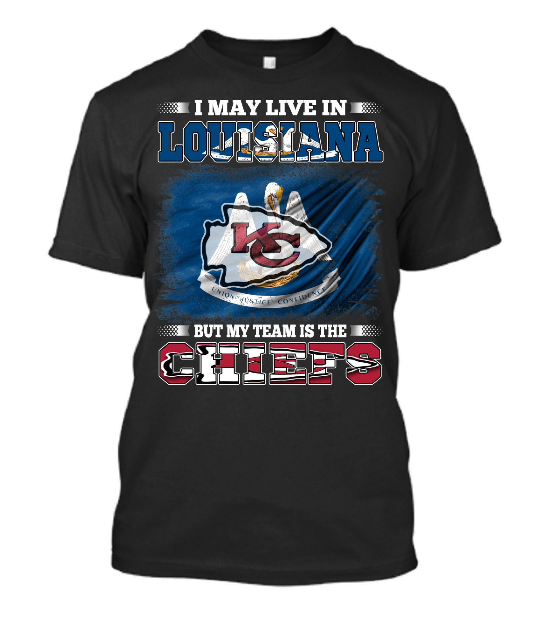 Louisiana Pride With Chiefs Allegiance Flag T-Shirt