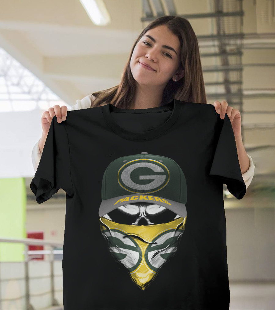 Green Bay Packers G Logo Face Mask And Hat T-Shirt