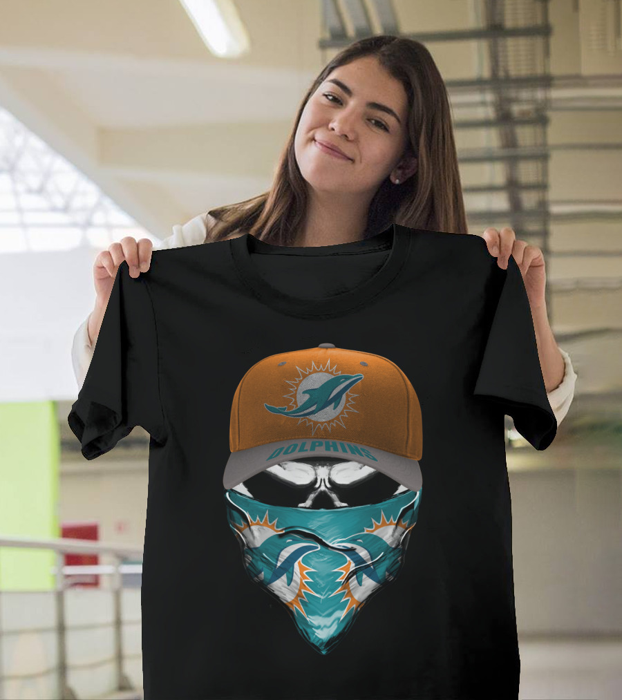 Miami Dolphins Logo Cap And Bandana Set T-Shirt