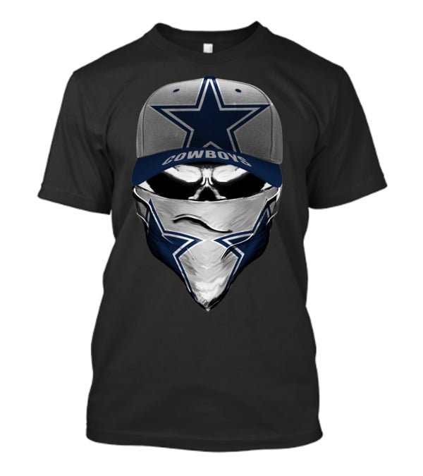 Dallas Cowboys Star Emblem Hat Bandana Skull T-Shirt