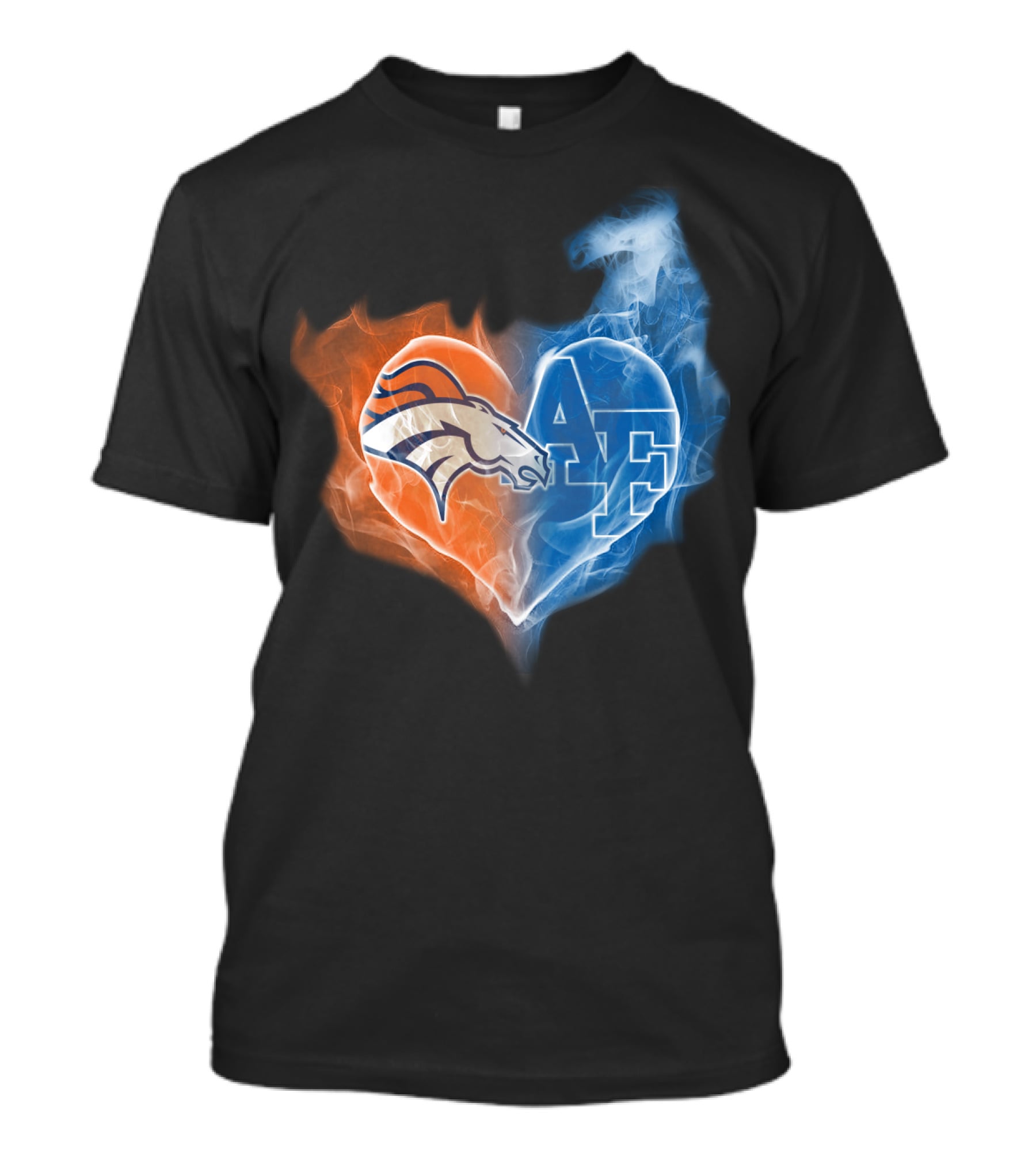 Broncos Air Force Falcons Heart T-Shirt