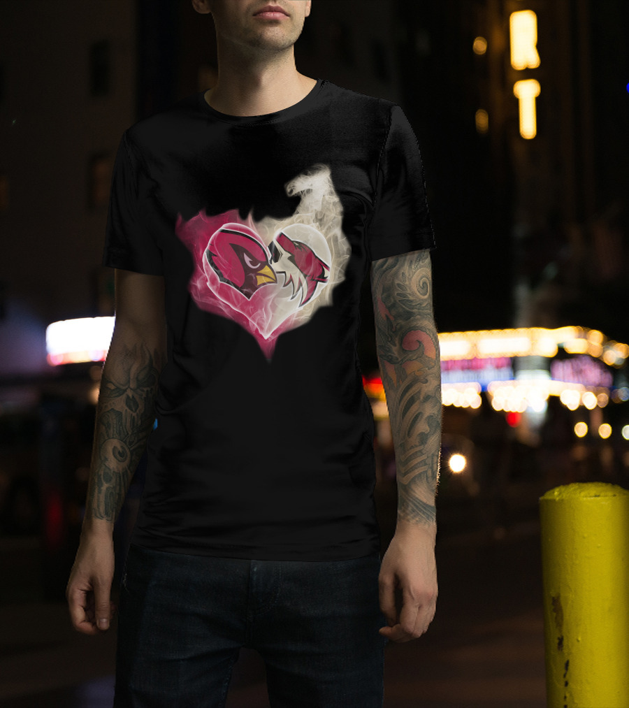 Cardinal Arizona Coyotes Heart Emblem T-Shirt
