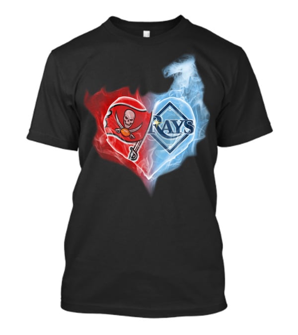 Tampa Bay Buccaneers Buccaneers Tampa Bay Rays Heart T-Shirt