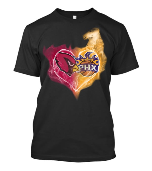 Cardinals PHX Suns Heart Blaze T-Shirt