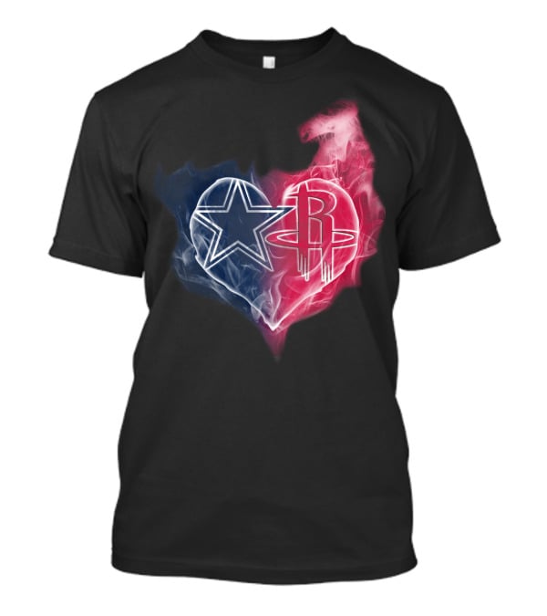 Cowboys Houston Rockets Heart T-Shirt