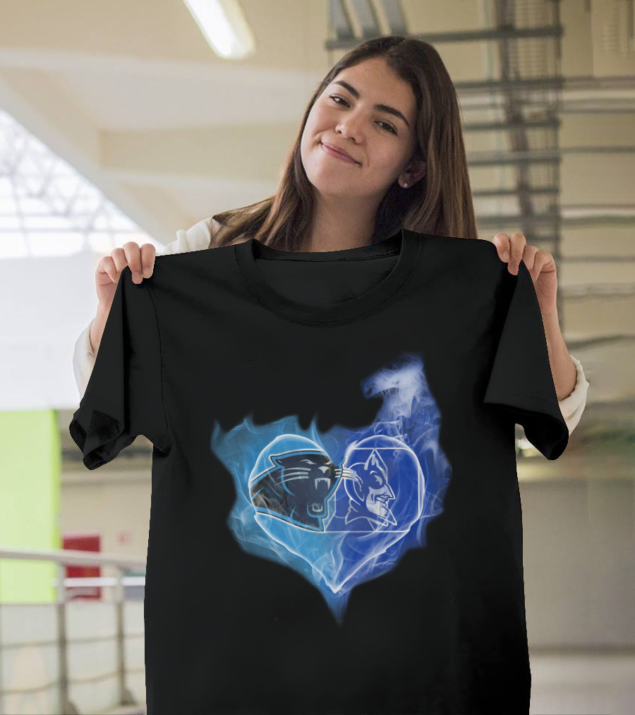 Panthers Duke Blue Devils Heart Fusion T-Shirt
