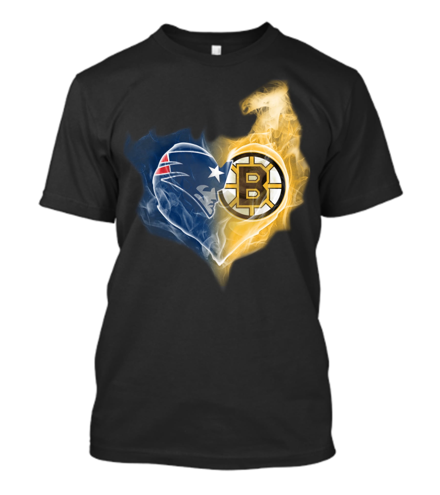 Patriots Boston Bruins Heart Logo Fusion T-Shirt