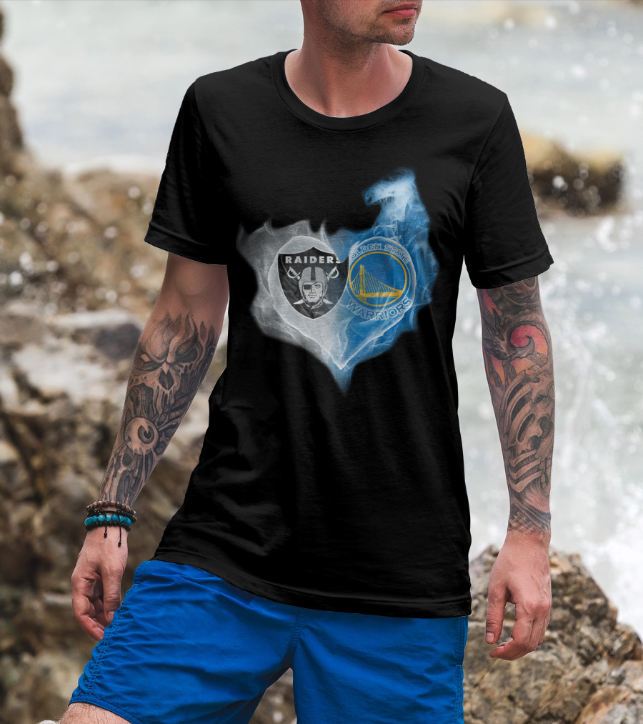 Raiders Golden State Warriors Heart Fusion T-Shirt