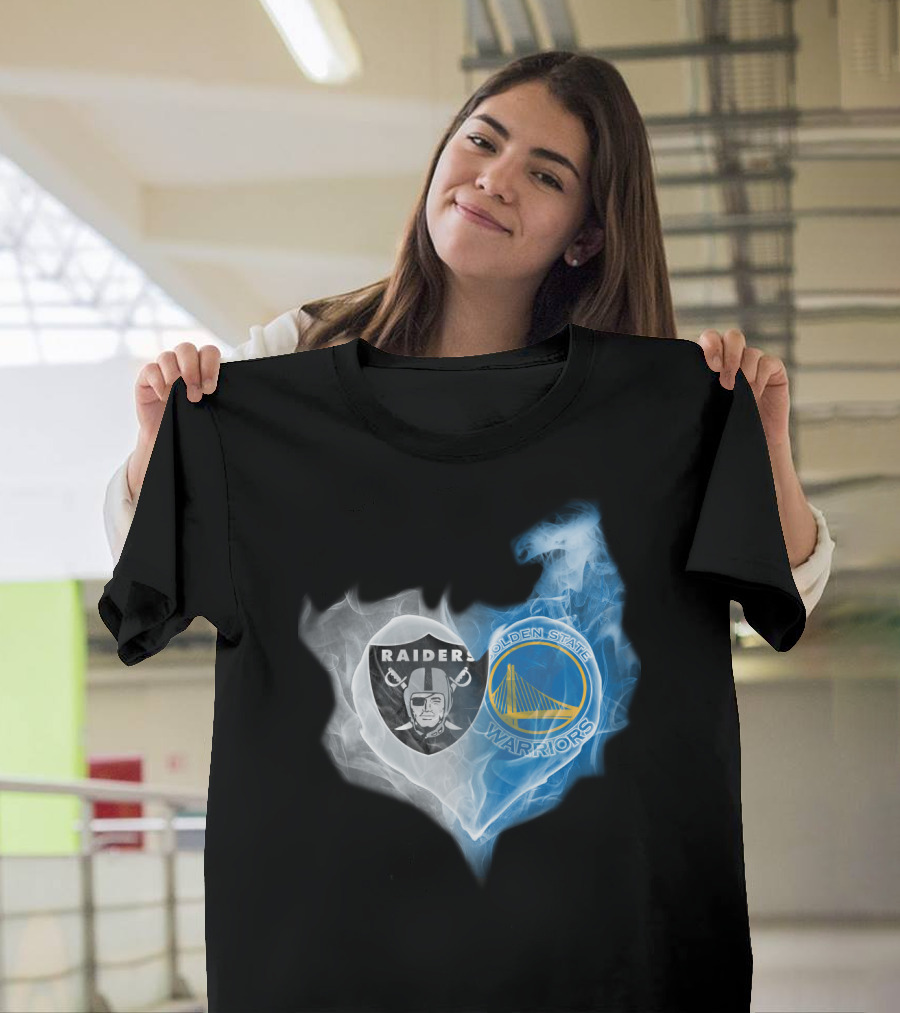 Raiders Golden State Warriors Heart Fusion T-Shirt