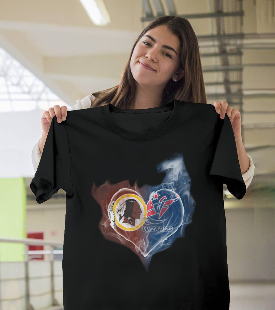 Redskins Washington Wizards Heart Smoke Effect T-Shirt