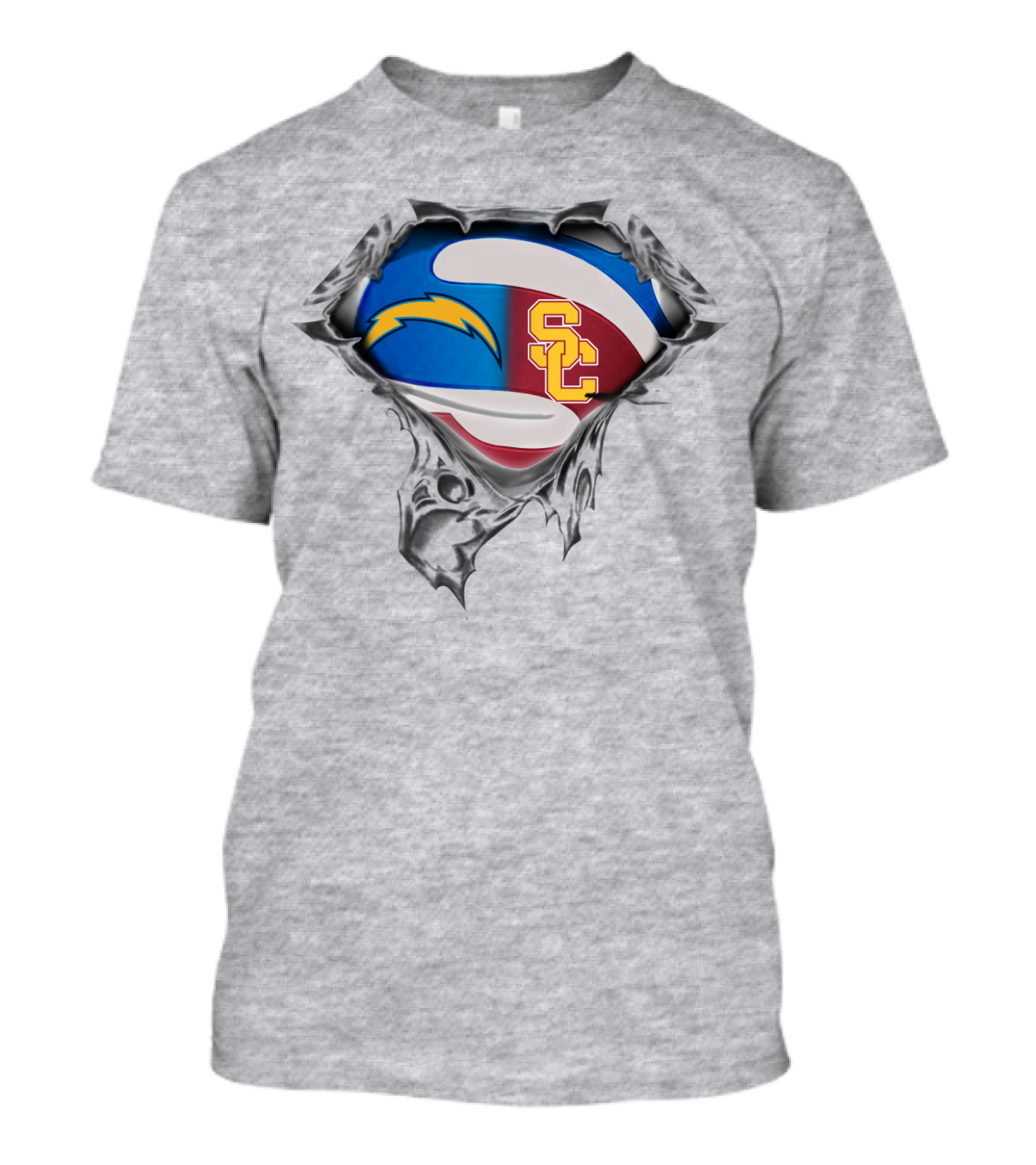 Chargers Usc Trojans Football Hybrid T-Shirt