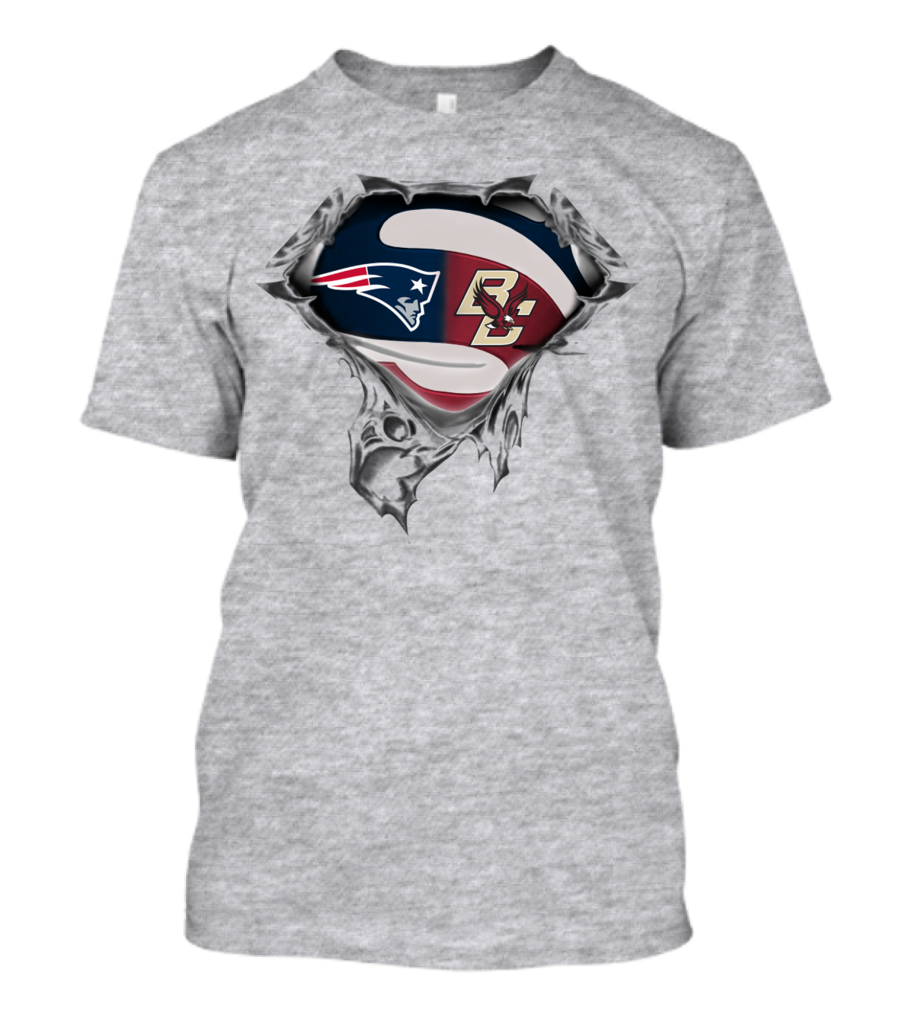 New England Patriots Boston College Eagles Logo Mashup T-Shirt