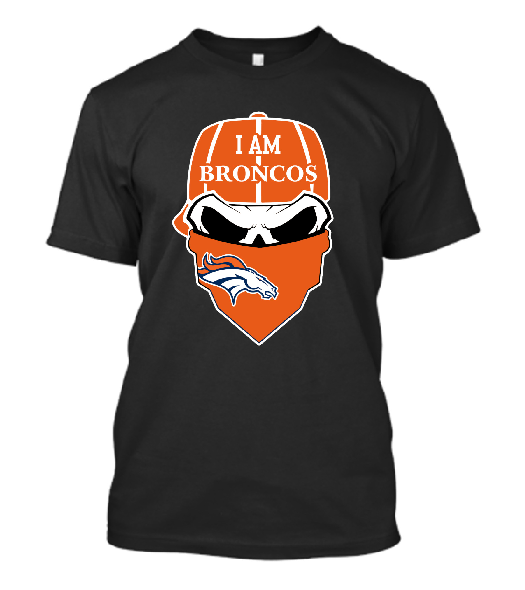 I Am Broncos Denver Broncos Skull T-Shirt