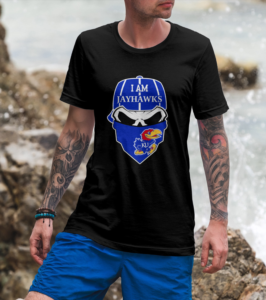 I Am Jayhawks Ku Kansas Jayhawks Skull T-Shirt
