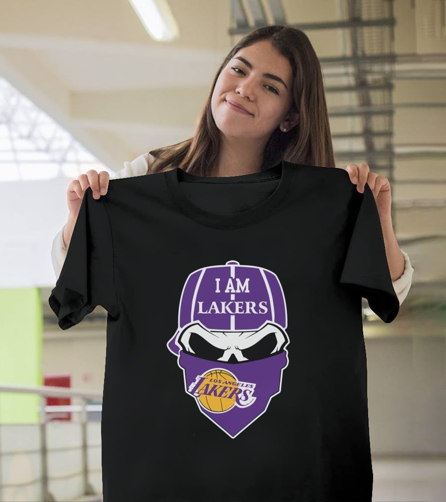 I Am Lakers Los Angeles Lakers Skull T-Shirt