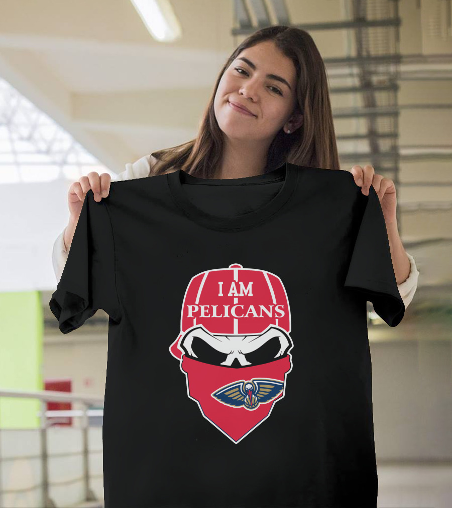 I Am Pelicans New Orleans Skull T-Shirt