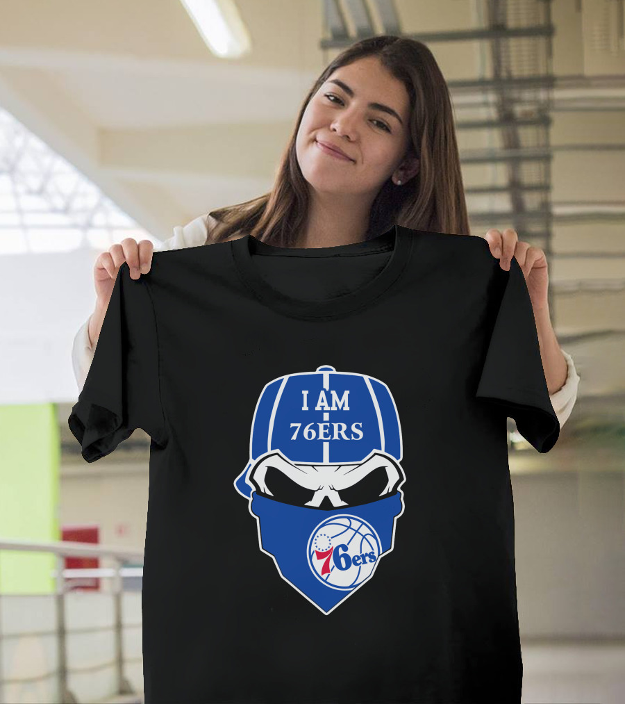 I Am 76ers Skull Logo Philadelphia 76ers T-Shirt
